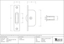 Polished Bronze Square Ended Sash Pulley 75kg - 47074 - Technical Drawing