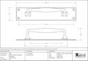 Polished Chrome 300mm Art Deco Pull Handle on Backplate - 45380 - Technical Drawing