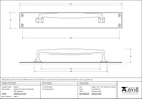 Polished Chrome 425mm Art Deco Pull Handle on Backplate - 45375 - Technical Drawing