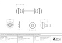 Polished Chrome 50mm Prestbury Mortice/Rim Knob Set - 90274 - Technical Drawing