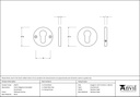 Polished Chrome 52mm Regency Concealed Escutcheon - 45475 - Technical Drawing