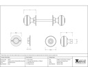 Polished Chrome 63mm Prestbury Mortice/Rim Knob Set - 90275 - Technical Drawing