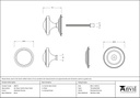 Polished Chrome Art Deco Centre Door Knob - 90073 - Technical Drawing