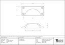 Polished Chrome Art Deco Drawer Pull - 45402 - Technical Drawing