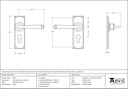 Polished Chrome Avon Lever Euro Set - 90371 - Technical Drawing