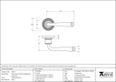 Polished Chrome Avon Round Lever on Rose Set (Beehive) - Unsprungnsprung - 49951 - Technical Drawing