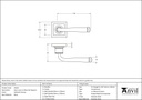 Polished Chrome Avon Round Lever on Rose Set (Square) - 45618 - Technical Drawing