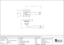 Polished Chrome Avon Round Lever on Rose Set (Square) - Unsprungnsprung - 49952 - Technical Drawing