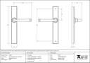 Polished Chrome Avon Slimline Lever Latch Set - 45450 - Technical Drawing