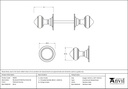 Polished Chrome Brockworth Mortice Knob Set - 90294 - Technical Drawing