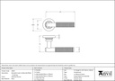 Polished Chrome Brompton Lever on Rose Set (Plain) - Unsprungnsprung - 49997 - Technical Drawing