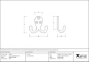 Polished Chrome Celtic Double Robe Hook - 46298 - Technical Drawing
