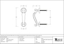 Polished Chrome Doctors Door Knocker - 90019 - Technical Drawing