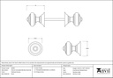 Polished Chrome Elmore Concealed Mortice Knob Set - 90296 - Technical Drawing