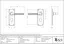 Polished Chrome Hammered Newbury Lever Euro Set - 46216 - Technical Drawing