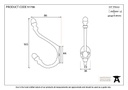 Polished Chrome Hat &amp; Coat Hook - 91786 - Technical Drawing