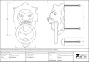 Polished Chrome Lion Head Knocker - 91998 - Technical Drawing