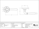 Polished Chrome Newbury Lever on Rose Set - 91425 - Technical Drawing