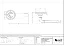 Polished Chrome Newbury Lever on Rose Set - 91425 - Technical Drawing