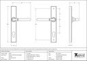 Polished Chrome Newbury Slimline Lever Espag. Lock Set - 91420 - Technical Drawing
