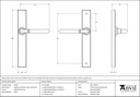 Polished Chrome Newbury Slimline Lever Latch Set - 45431 - Technical Drawing