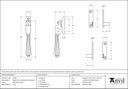 Polished Chrome Night-Vent Locking Hinton Fastener - 45345 - Technical Drawing
