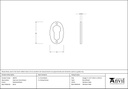 Polished Chrome Oval Euro Escutcheon - 90279 - Technical Drawing