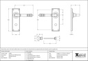 Polished Chrome Reeded Lever Bathroom Set - 33308 - Technical Drawing