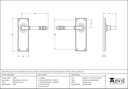 Polished Chrome Reeded Lever Latch Set - 33307 - Technical Drawing