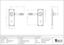 Polished Chrome Reeded Lever Lock Set - 33306 - Technical Drawing