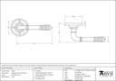 Polished Chrome Reeded Lever on Rose Set - 90007 - Technical Drawing