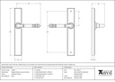 Polished Chrome Reeded Slimline Lever Latch Set - 45426 - Technical Drawing