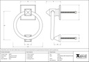 Polished Chrome Ring Door Knocker - 83837 - Technical Drawing