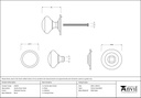 Polished Chrome Round Centre Door Knob - 91978 - Technical Drawing