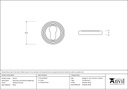 Polished Chrome Round Euro Escutcheon (Beehive) - 45713 - Technical Drawing