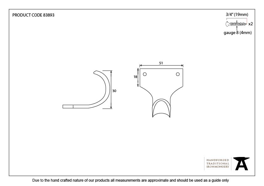 Polished Chrome Sash Lift - 83893 - Technical Drawing