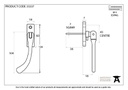 Polished Chrome Slim Peardrop Espag - LH - 33337 - Technical Drawing
