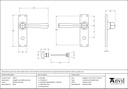 Polished Chrome Straight Lever Bathroom Set - 91972 - Technical Drawing