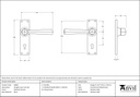 Polished Chrome Straight Lever Lock Set - 83830 - Technical Drawing