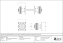 Polished Chrome Tewkesbury Square Mortice Knob Set - 90292 - Technical Drawing