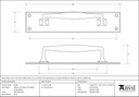 Polished Nickel 300mm Art Deco Pull Handle on Backplate - 45381 - Technical Drawing