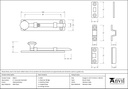 Polished Nickel 4&quot; Universal Bolt - 83611 - Technical Drawing