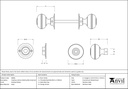 Polished Nickel 63mm Prestbury Mortice/Rim Knob Set - 83856 - Technical Drawing