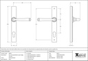 Polished Nickel Avon Slimline Lever Espag. Lock Set - 90356 - Technical Drawing