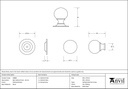 Polished Nickel Ball Cabinet Knob 31mm - 83888 - Technical Drawing