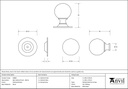 Polished Nickel Ball Cabinet Knob 39mm - 83882 - Technical Drawing