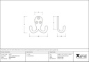 Polished Nickel Celtic Double Robe Hook - 46297 - Technical Drawing