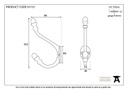 Polished Nickel Hat &amp; Coat Hook - 91751 - Technical Drawing