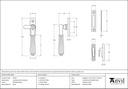 Polished Nickel Locking Hinton Fastener - 45341 - Technical Drawing
