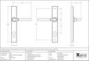 Polished Nickel Newbury Slimline Lever Espag. Lock Set - 91427 - Technical Drawing